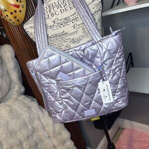 Vera Bradley Quilted Tote Bag AND Wallet Lavender Ladybugs  NWT